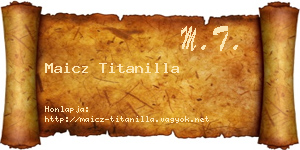 Maicz Titanilla névjegykártya